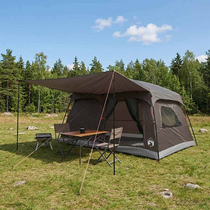 vidaXL Family Tent 10-Person Brown Grey Polyester and Steel 1