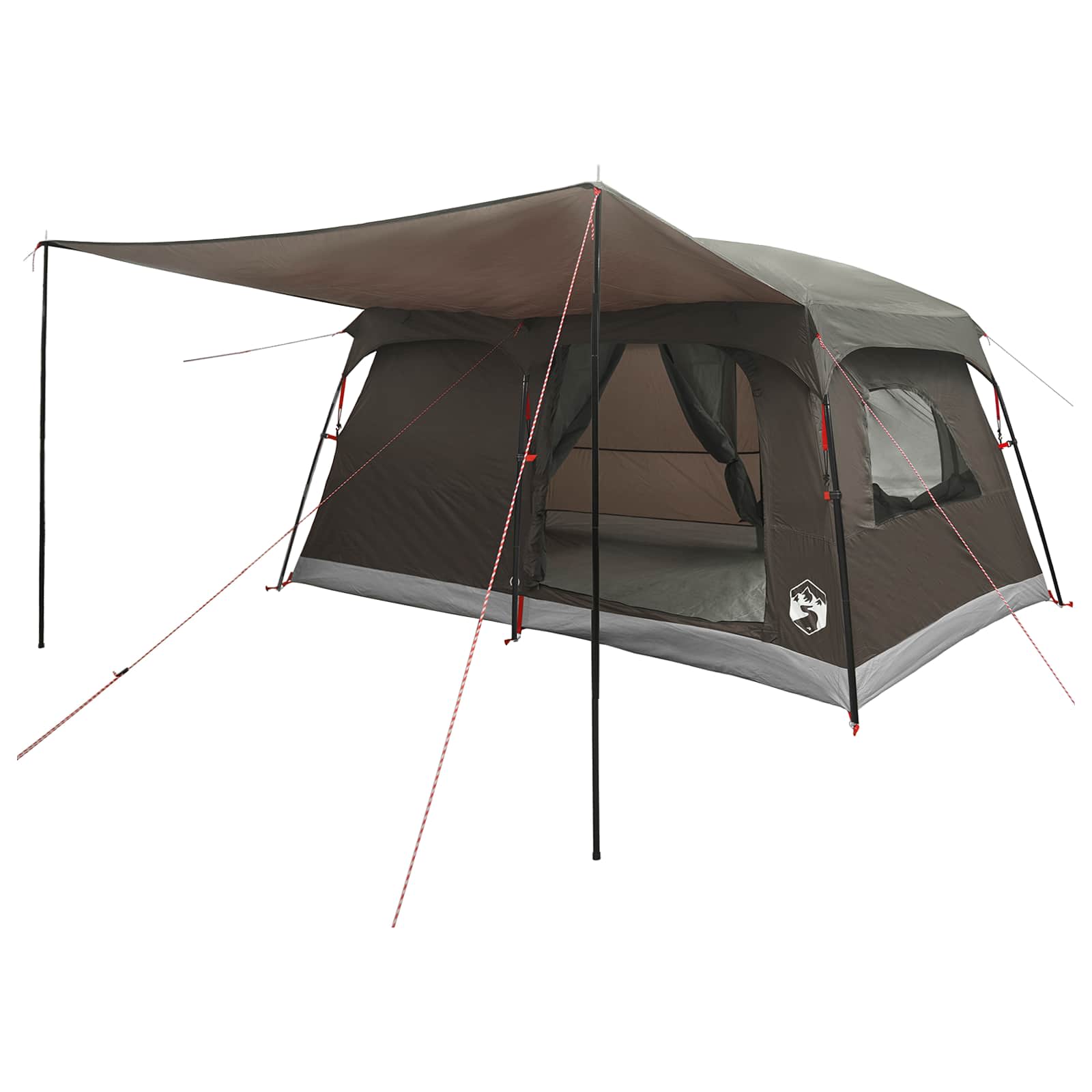 vidaXL Family Tent 10-Person Brown Grey Polyester and Steel 2