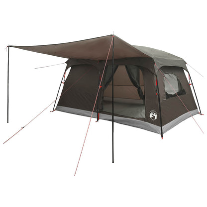 vidaXL Family Tent 10-Person Brown Grey Polyester and Steel 2