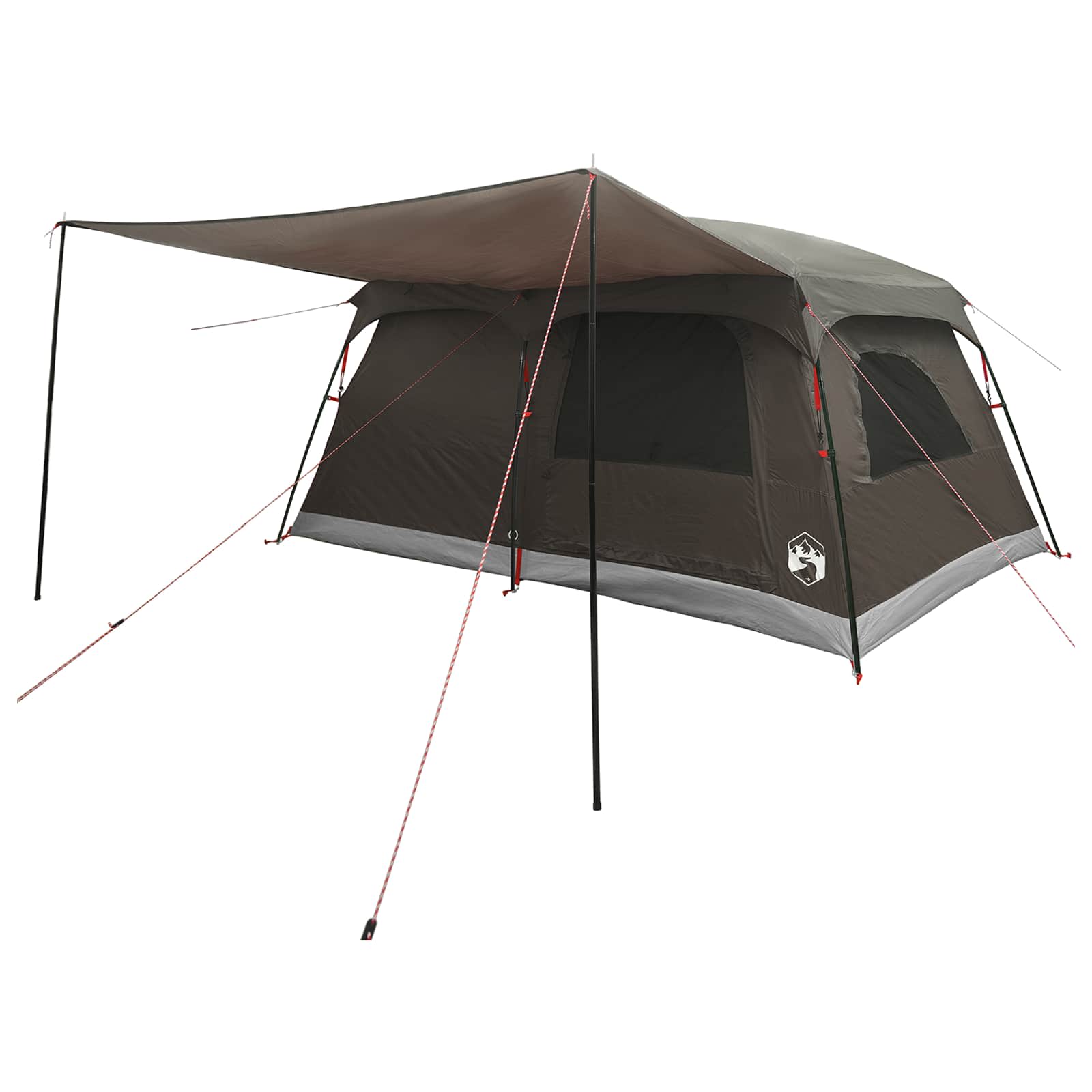 vidaXL Family Tent 10-Person Brown Grey Polyester and Steel 3