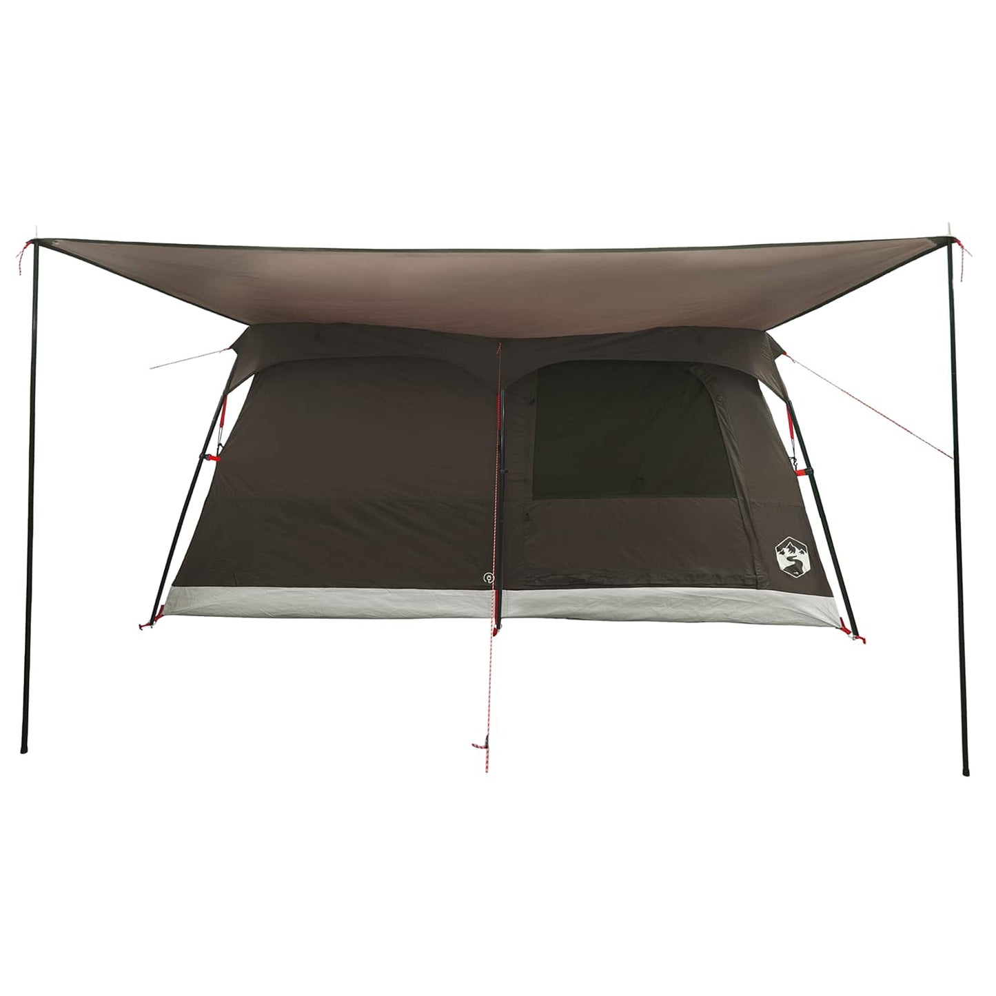 vidaXL Family Tent 10-Person Brown Grey Polyester and Steel 5