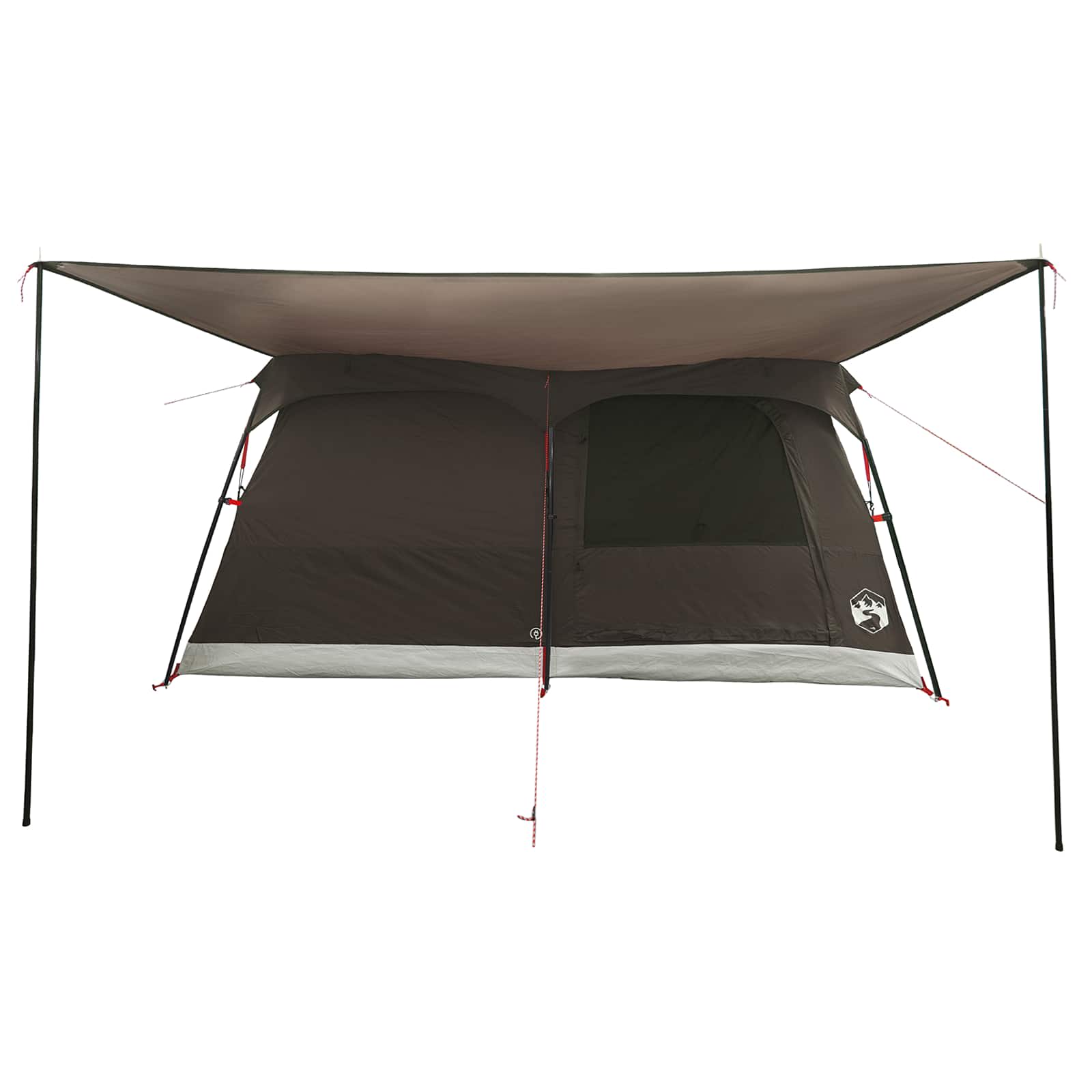 vidaXL Family Tent 10-Person Brown Grey Polyester and Steel 5