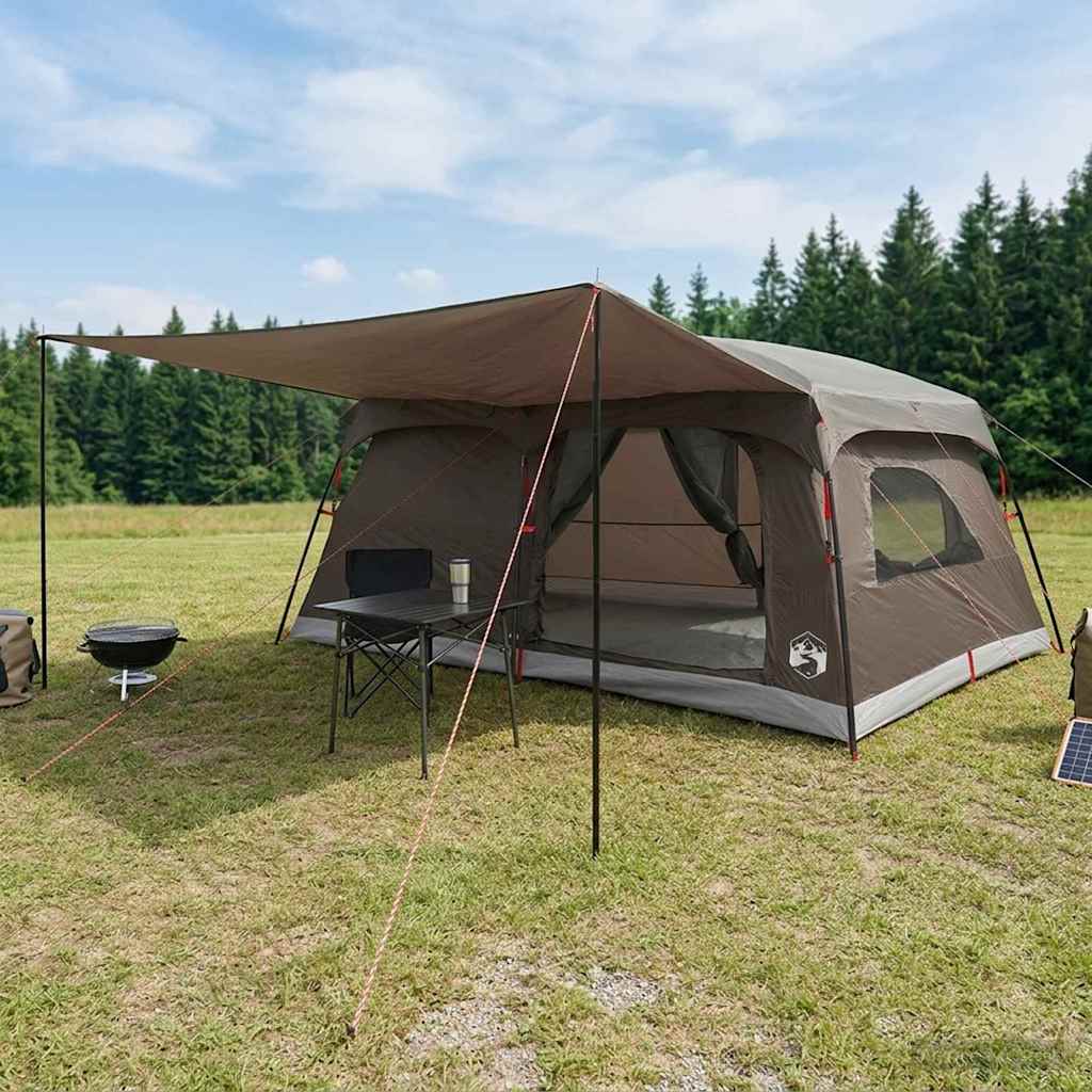 vidaXL Family Tent 16-Person Brown Grey Polyester and Steel 3