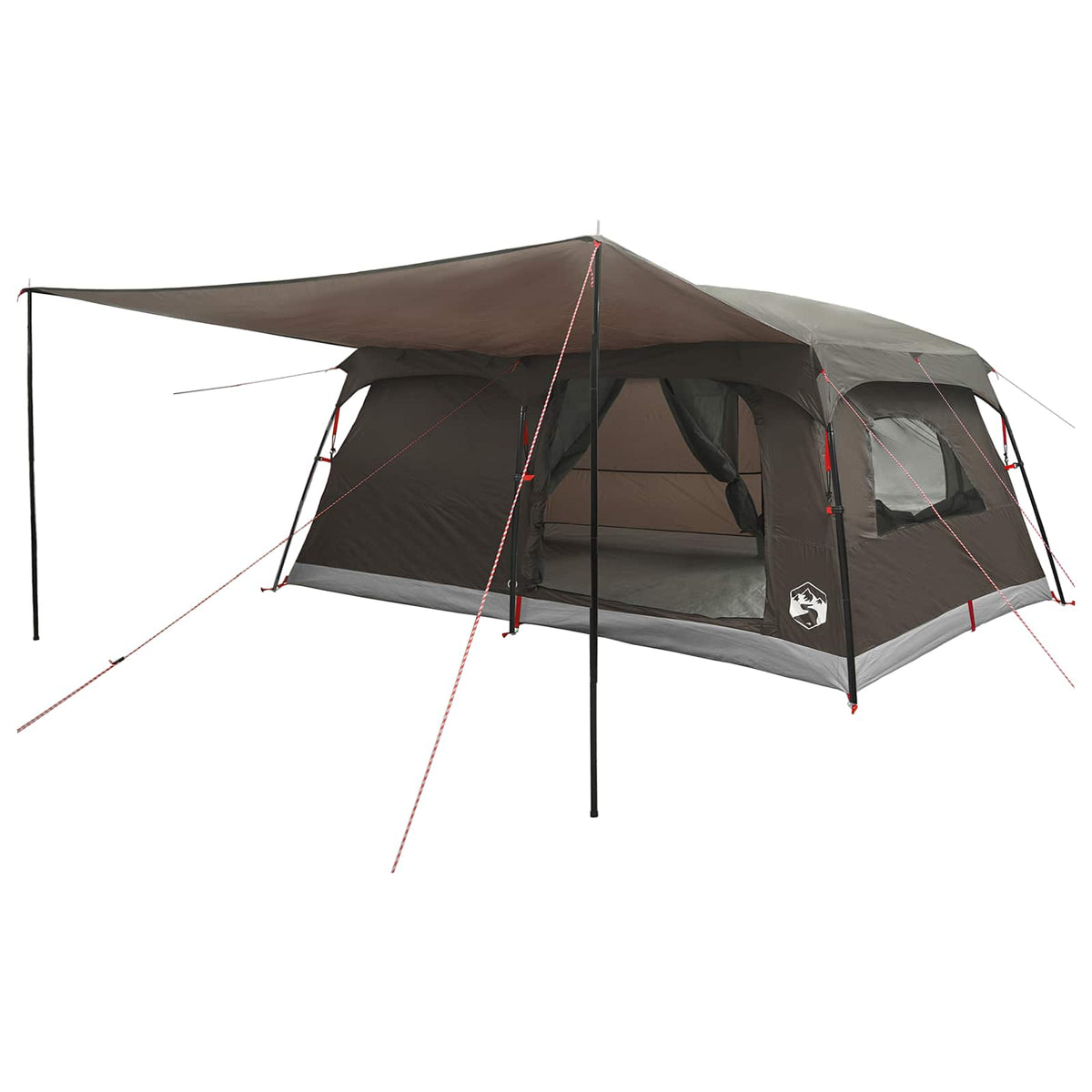 vidaXL Family Tent 16-Person Brown Grey Polyester and Steel 2