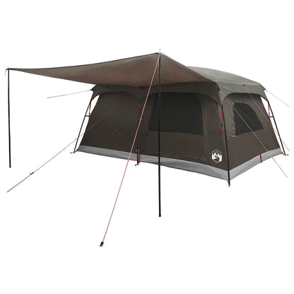 vidaXL Family Tent 16-Person Brown Grey Polyester and Steel 4