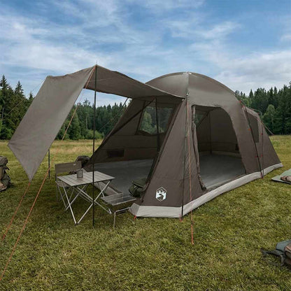 Cabin Tent Polyester and Steel Brown and grey 8-person