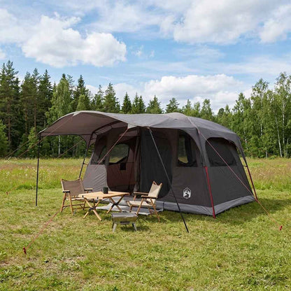 vidaXL Tunnel Tent Brown Grey 427 x 305 x 205 cm Polyester and Steel 1