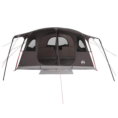 vidaXL Tunnel Tent Brown Grey 427 x 305 x 205 cm Polyester and Steel 4