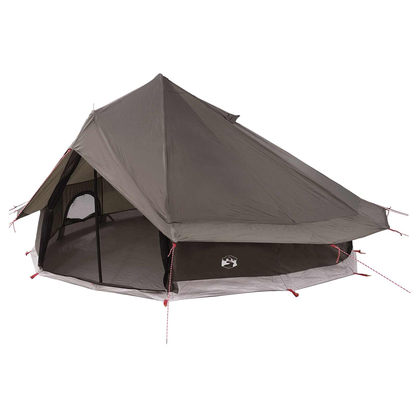 vidaXL Tipi Tent 18-Person Brown Grey Polyester and Steel 2