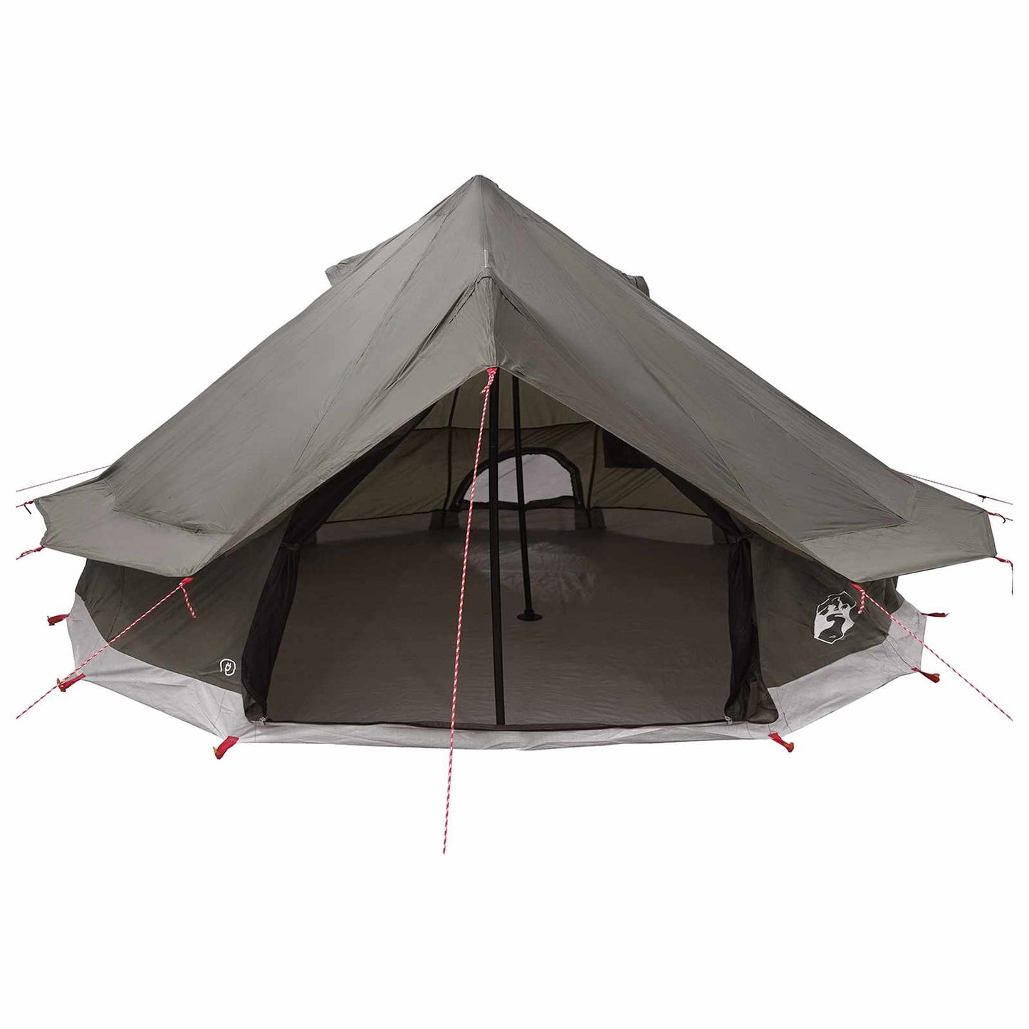 vidaXL Tipi Tent 18-Person Brown Grey Polyester and Steel 4