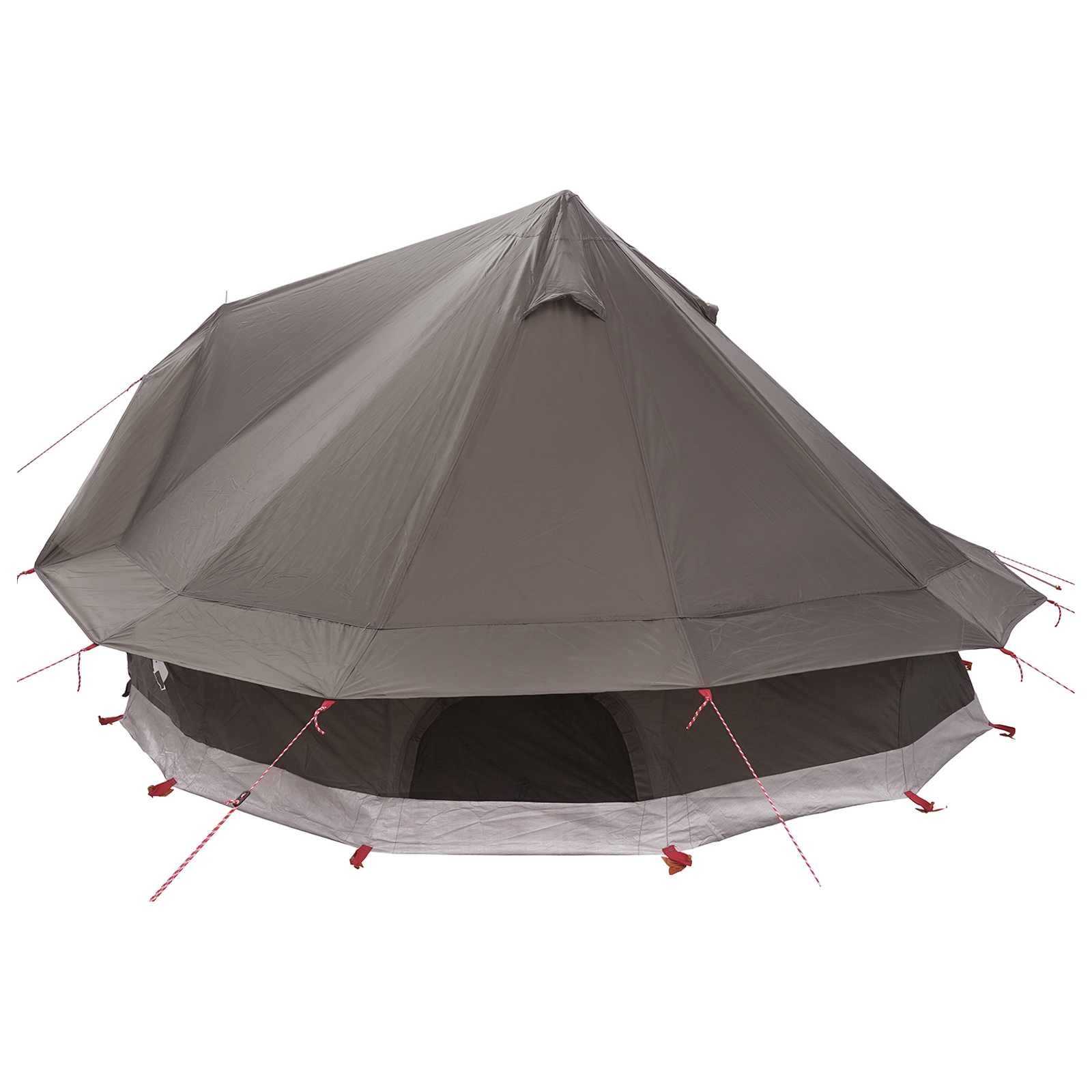 vidaXL Tipi Tent 18-Person Brown Grey Polyester and Steel 5