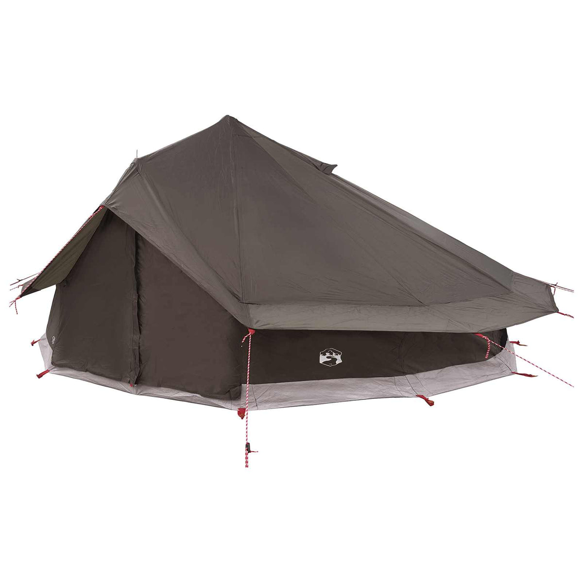 vidaXL Tipi Tent 20-Person Brown Grey Polyester and Steel 3