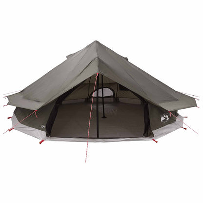 vidaXL Tipi Tent 20-Person Brown Grey Polyester and Steel 4