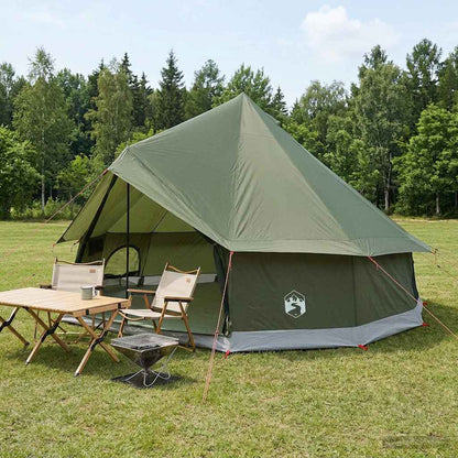 vidaXL Tipi Tent Polyester and Steel Army Green