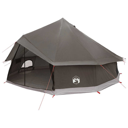 vidaXL Tipi Tent 12-Person Brown Grey Polyester and Steel 2