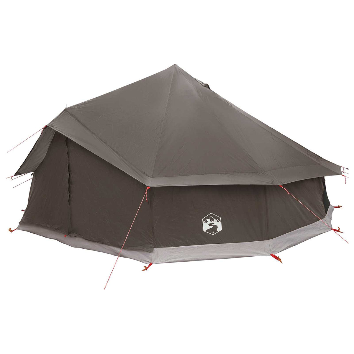 vidaXL Tipi Tent 12-Person Brown Grey Polyester and Steel 3