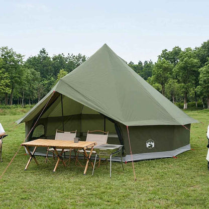 vidaXL Tipi Tent Polyester and Steel Army Green