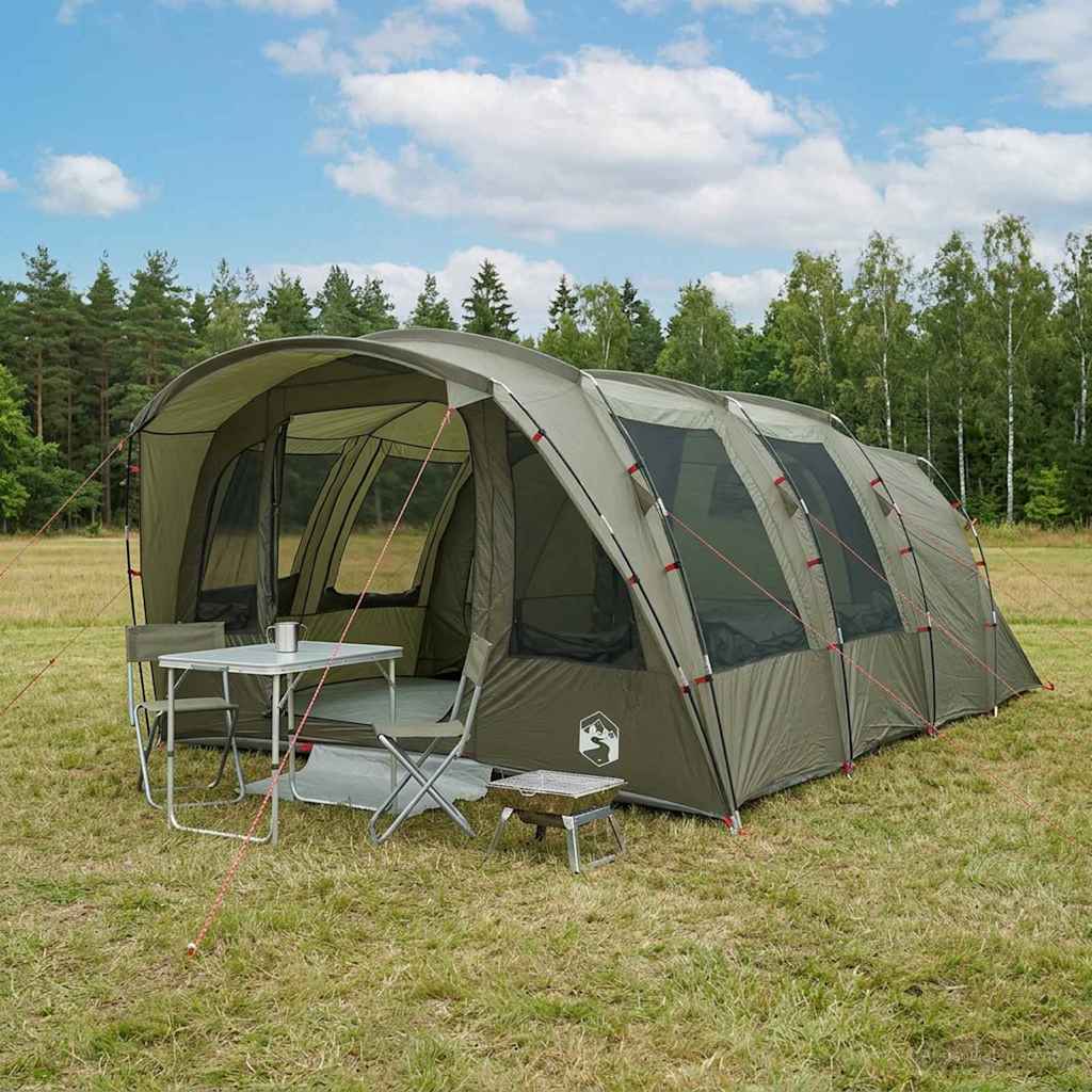 vidaXL Tunnel Tent Olive Green 435 x 320 x 187 cm Polyester and Steel 1