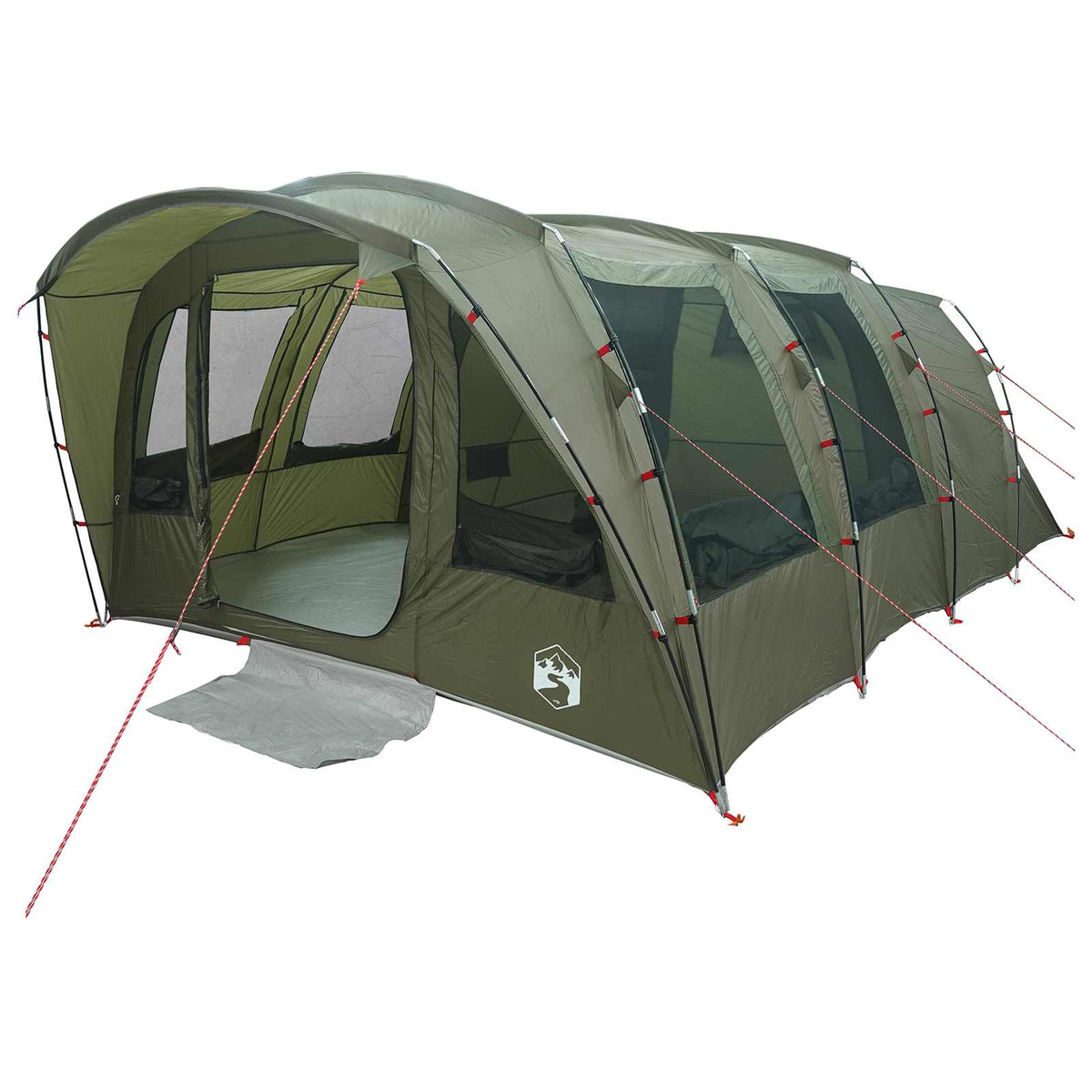 vidaXL Tunnel Tent Olive Green 435 x 320 x 187 cm Polyester and Steel 2