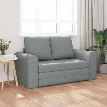 Folding Sofa Bed 148 x 71 x 83 cm Fabric Light grey
