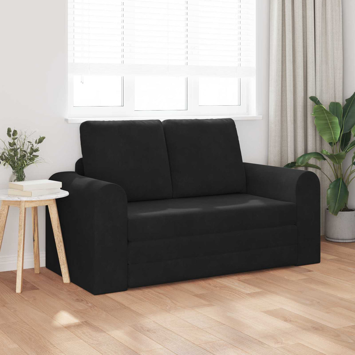 Folding Sofa Bed 148 x 71 x 83 cm Velvet Black