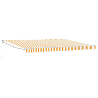 vidaXL Retractable Awning Yellow and white 4 x 2 m 2
