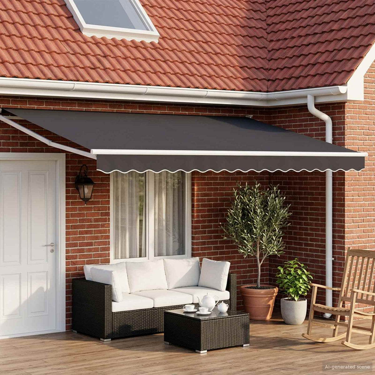 vidaXL Retractable Awning Anthracite 4 x 2 m 1