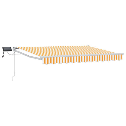 vidaXL Manual Retractable Awning with LEDs Yellow and White 3 x 2 m 2