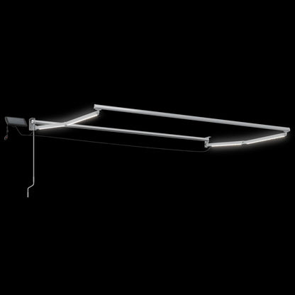 vidaXL Manual Retractable Awning with LEDs Yellow and White 3 x 2 m 6
