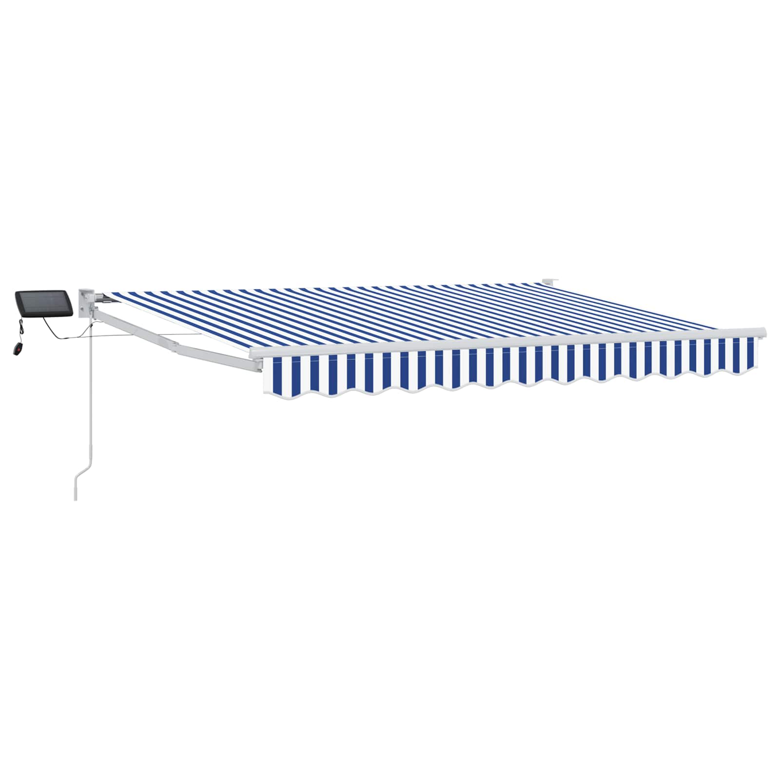 vidaXL Manual Retractable Awning with LEDs Blue and White 3 x 2.5 m 2