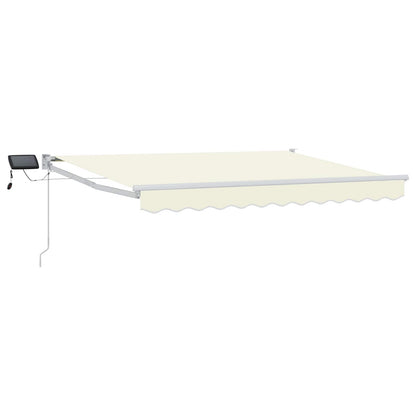 vidaXL Manual Retractable Awning with LEDs Cream and White 3 x 2.5 m 2