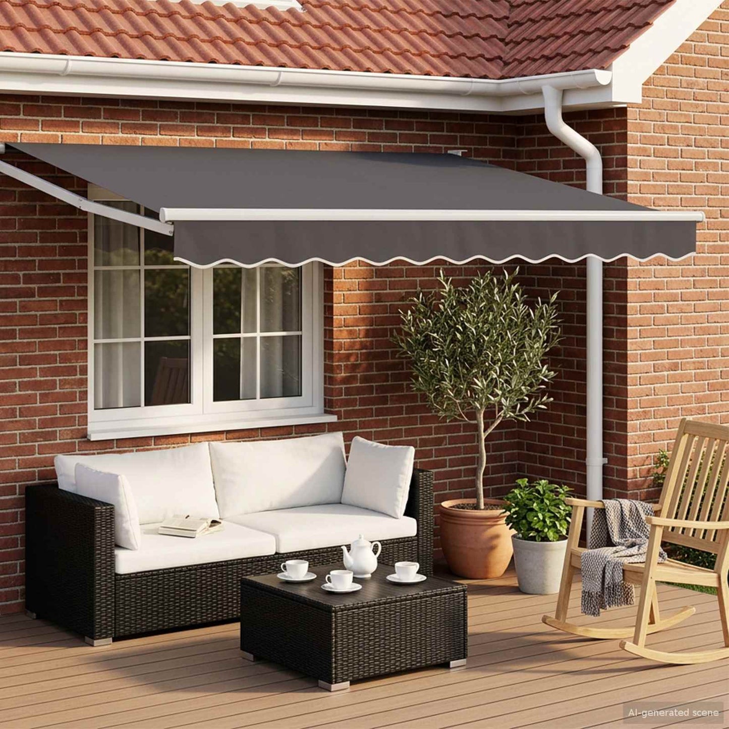 vidaXL Manual Retractable Awning with LEDs 3 x 2.5 m 1