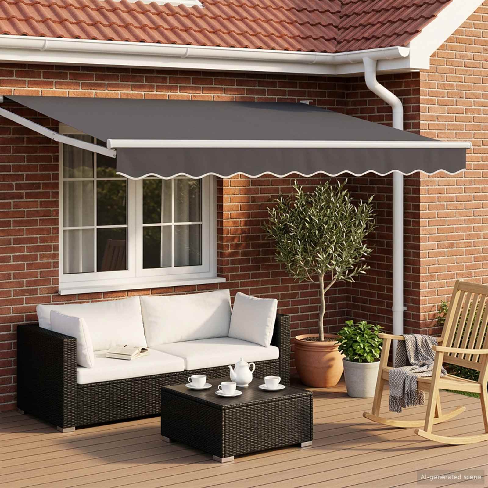 vidaXL Manual Retractable Awning with LEDs 3 x 2.5 m 1
