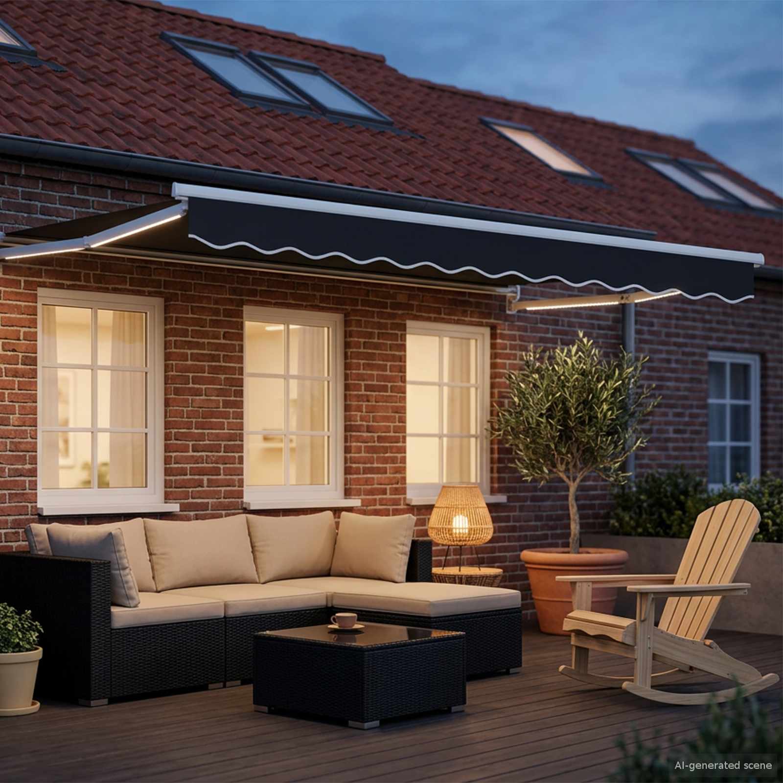 vidaXL Manual Retractable Awning with LEDs 3 x 2.5 m 3