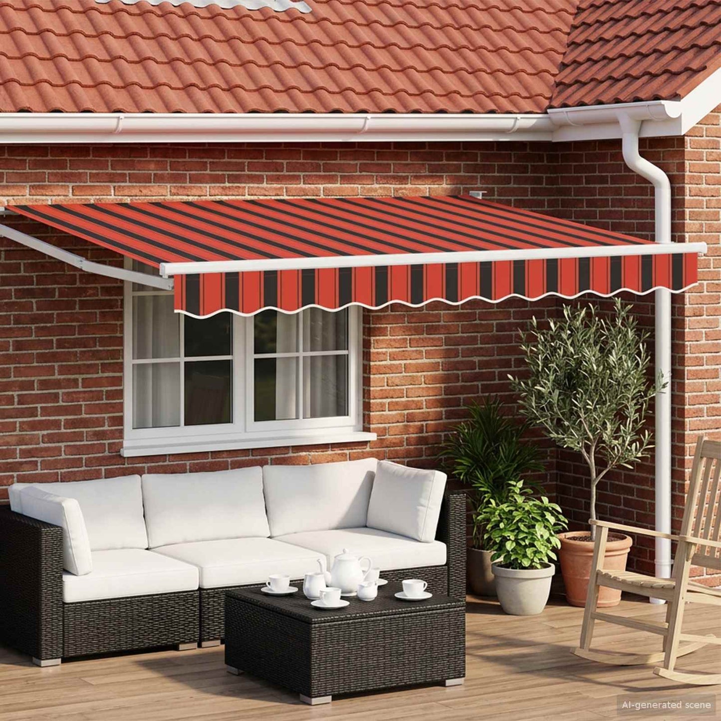 vidaXL Manual Retractable Awning with LEDs 3 x 2.5 m 1
