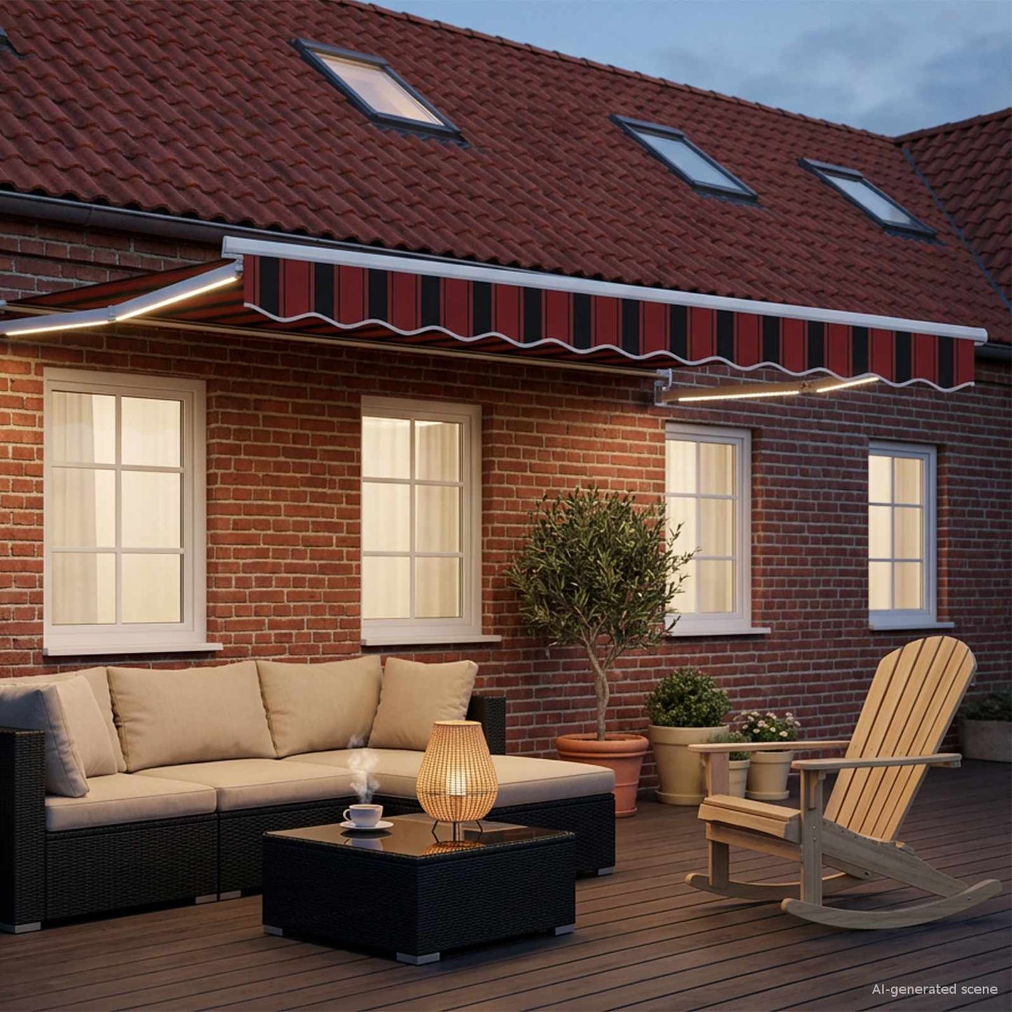 vidaXL Manual Retractable Awning with LEDs 3 x 2.5 m 3