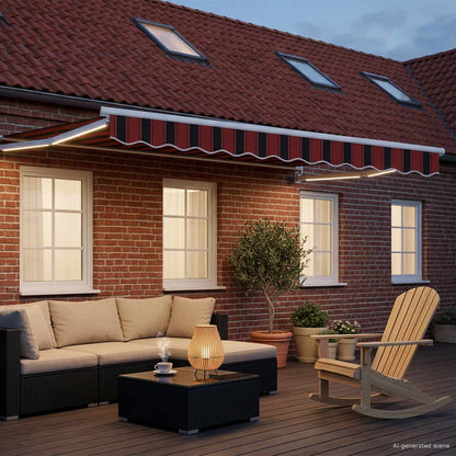 vidaXL Manual Retractable Awning with LEDs 3 x 2.5 m 3