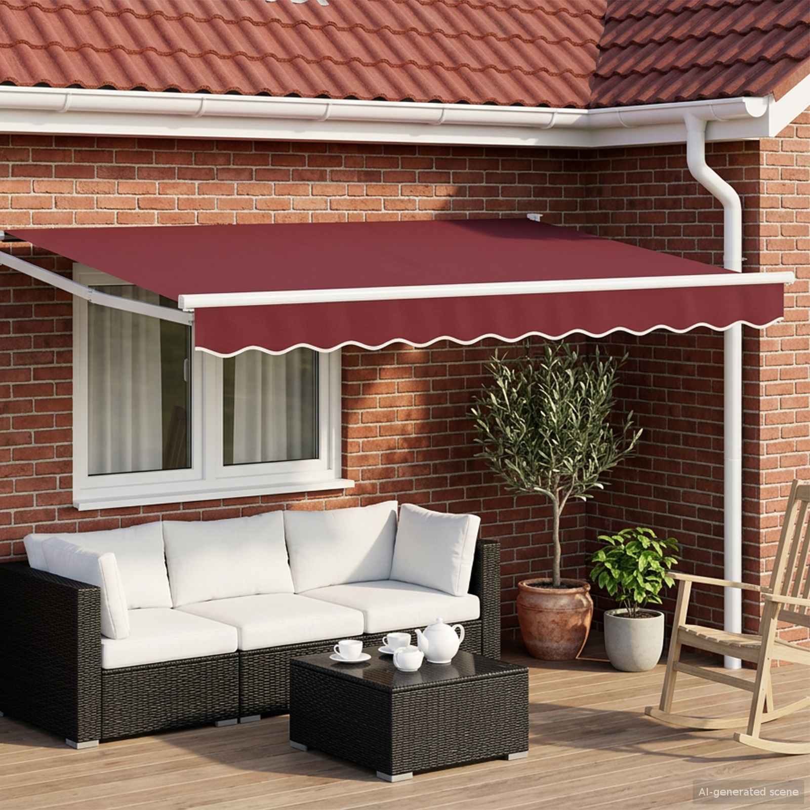 vidaXL Manual Retractable Awning with LEDs 3 x 2.5 m 1
