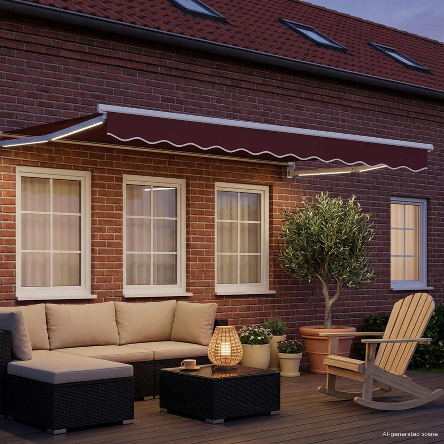 vidaXL Manual Retractable Awning with LEDs 3 x 2.5 m 3