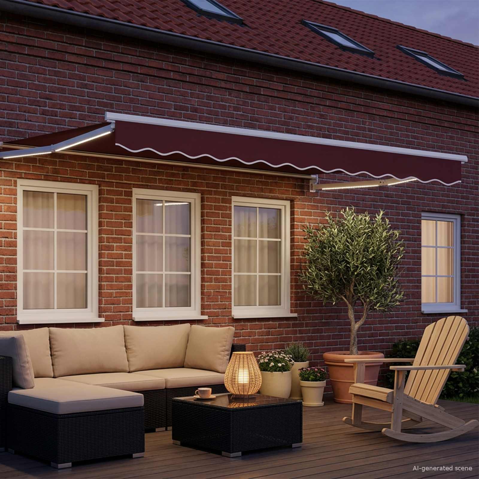 vidaXL Manual Retractable Awning with LEDs 3 x 2.5 m 3