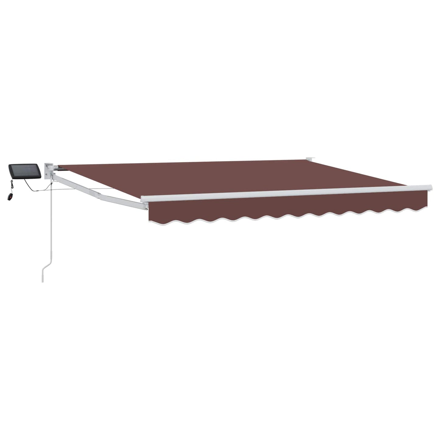 vidaXL Manual Retractable Awning with LEDs Brown and White 3 x 2.5 m 2