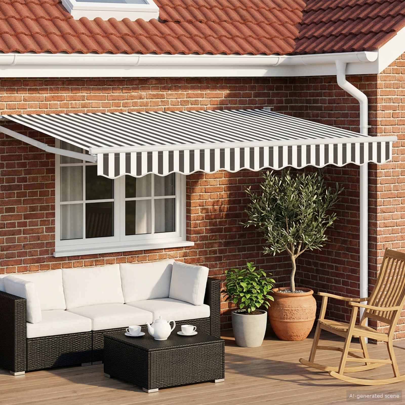 vidaXL Manual Retractable Awning with LEDs 3 x 2.5 m 1