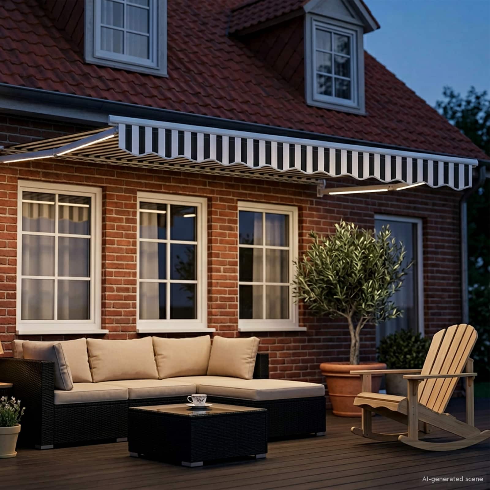 vidaXL Manual Retractable Awning with LEDs 3 x 2.5 m 3