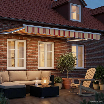 vidaXL Manual Retractable Awning with LEDs Multicolour 3 x 2.5 m 3
