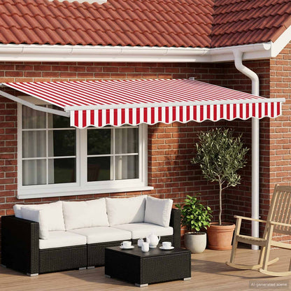 vidaXL Manual Retractable Awning with LEDs Red and White 3 x 2.5 m 1
