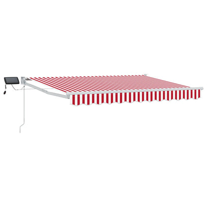 vidaXL Manual Retractable Awning with LEDs Red and White 3 x 2.5 m 2