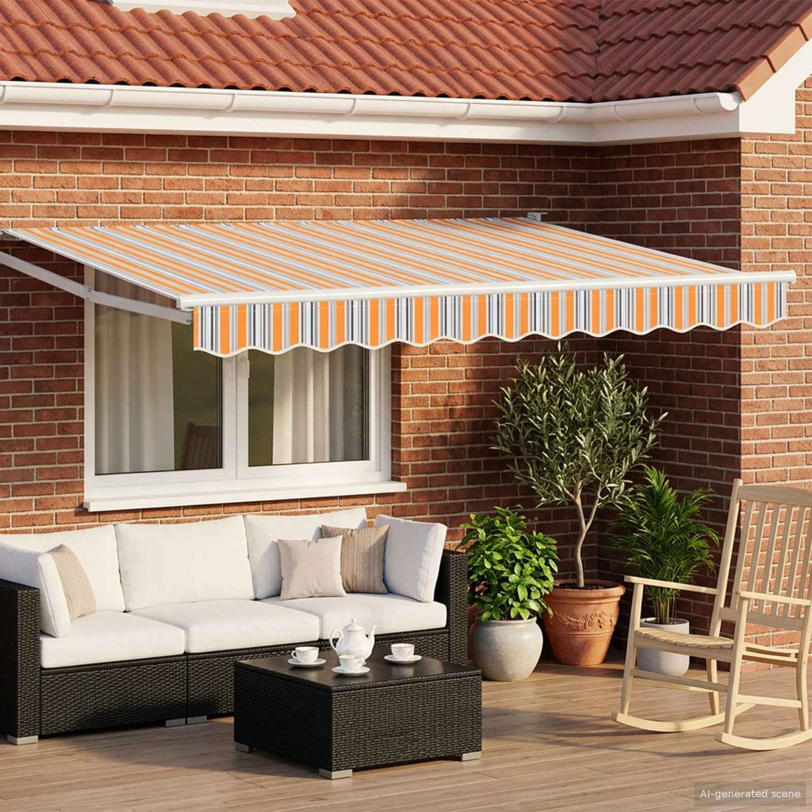 vidaXL Manual Retractable Awning with LEDs 3 x 2.5 m 1