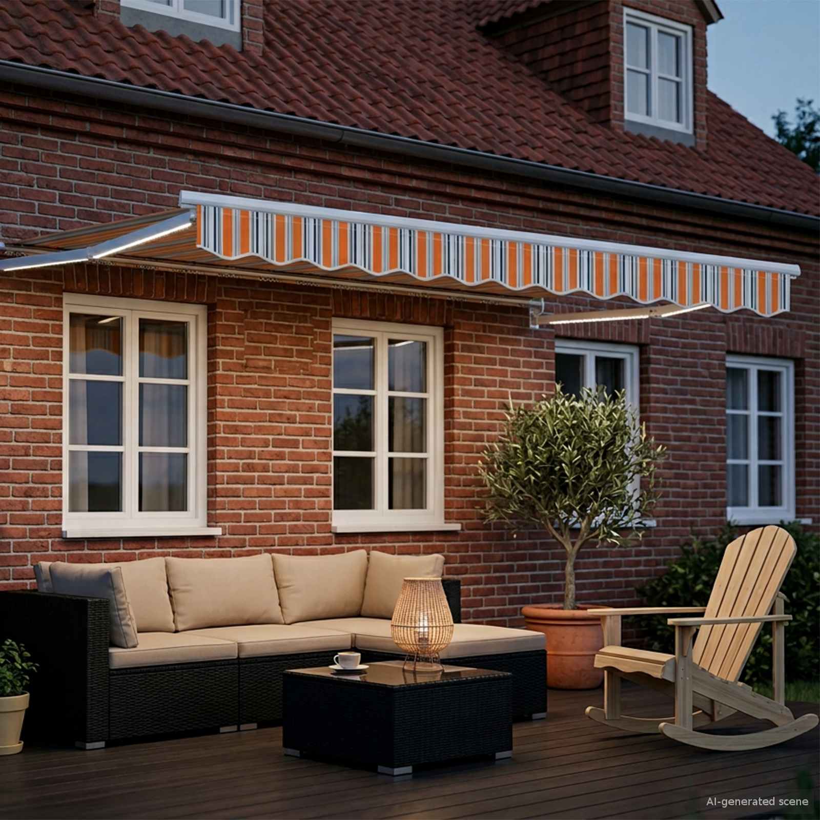 vidaXL Manual Retractable Awning with LEDs 3 x 2.5 m 3