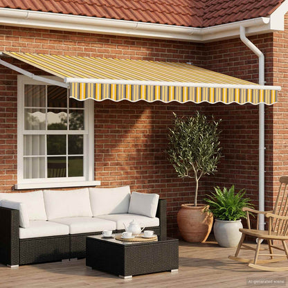 vidaXL Manual Retractable Awning with LEDs 3 x 2.5 m 1