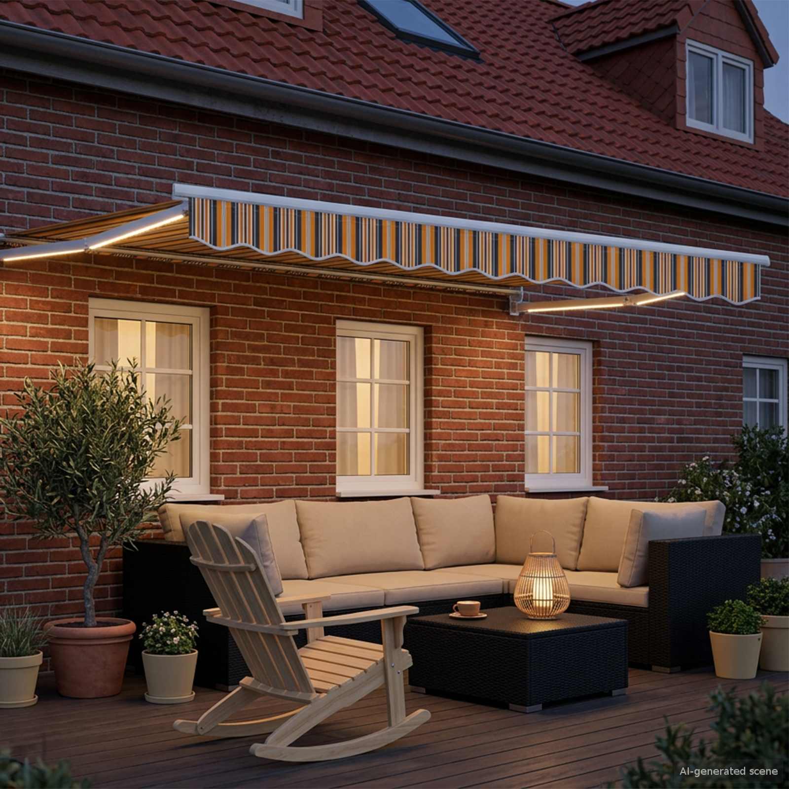vidaXL Manual Retractable Awning with LEDs 3 x 2.5 m 3